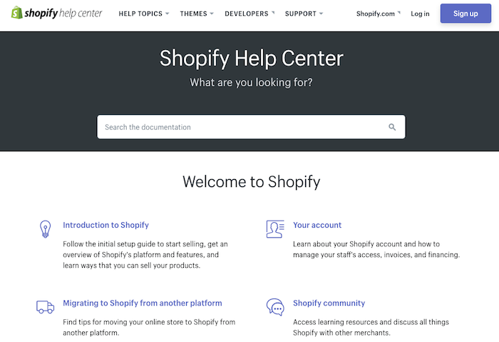 Centro de ayuda de Shopify
