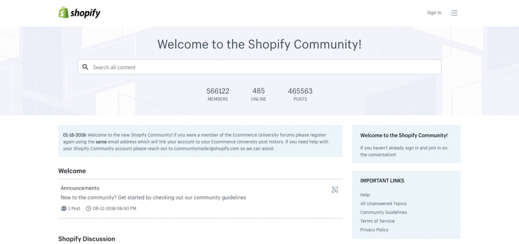 Shopify gran comunidad