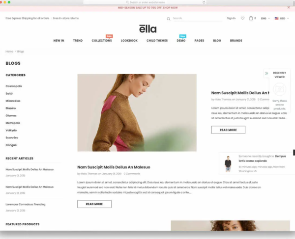 Ella Shopify Blog Tema