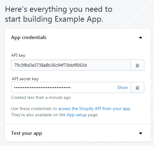 Aplicación para desarrolladores de Shopify