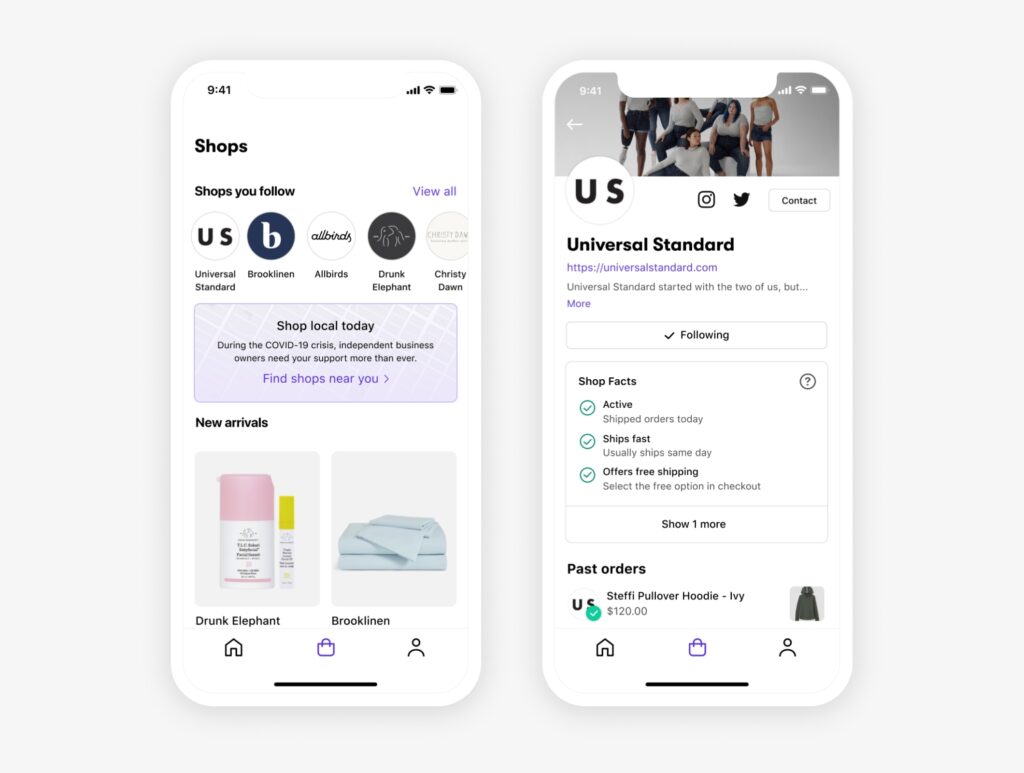 Shopify ofrece una aplicación móvil para optimizar la experiencia del usuario en el teléfono