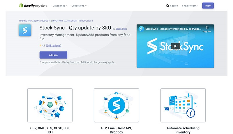 Stock Sync Shopify Aplicaciones de gestión de inventario