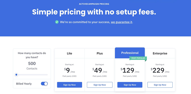 Precios de la campaña activa