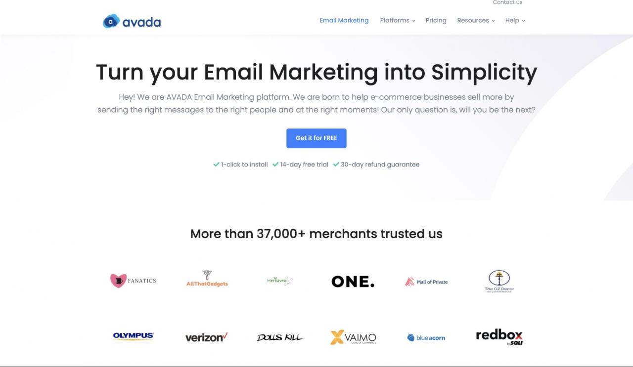 Automatización de marketing por correo electrónico de AVADA